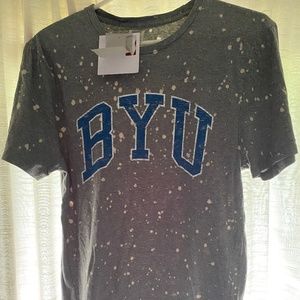 BYU women's cougar bleached splashed dyed t-shirt sz Small